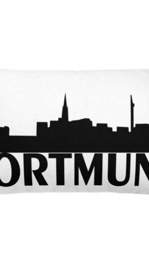 Dortmund Skyline | Stoffkissen Weiß